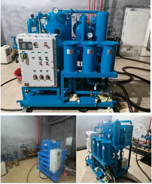 湖北潘口水電站透平油真空濾油機(jī)在線凈化
